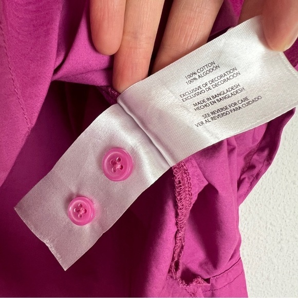Banana Republic Women’s Button Down Up Shirt Blouse Magenta Medium - Picture 6 of 7